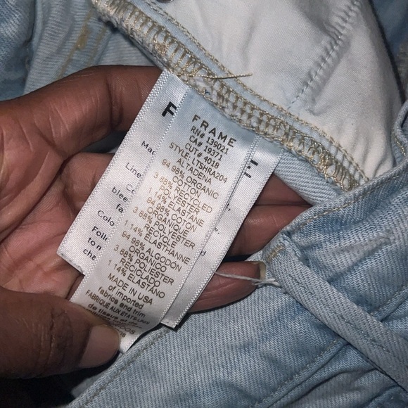 Frame Denim Le Tour Light Blue Denim Women's Shorts size 27 - Picture 6 of 9